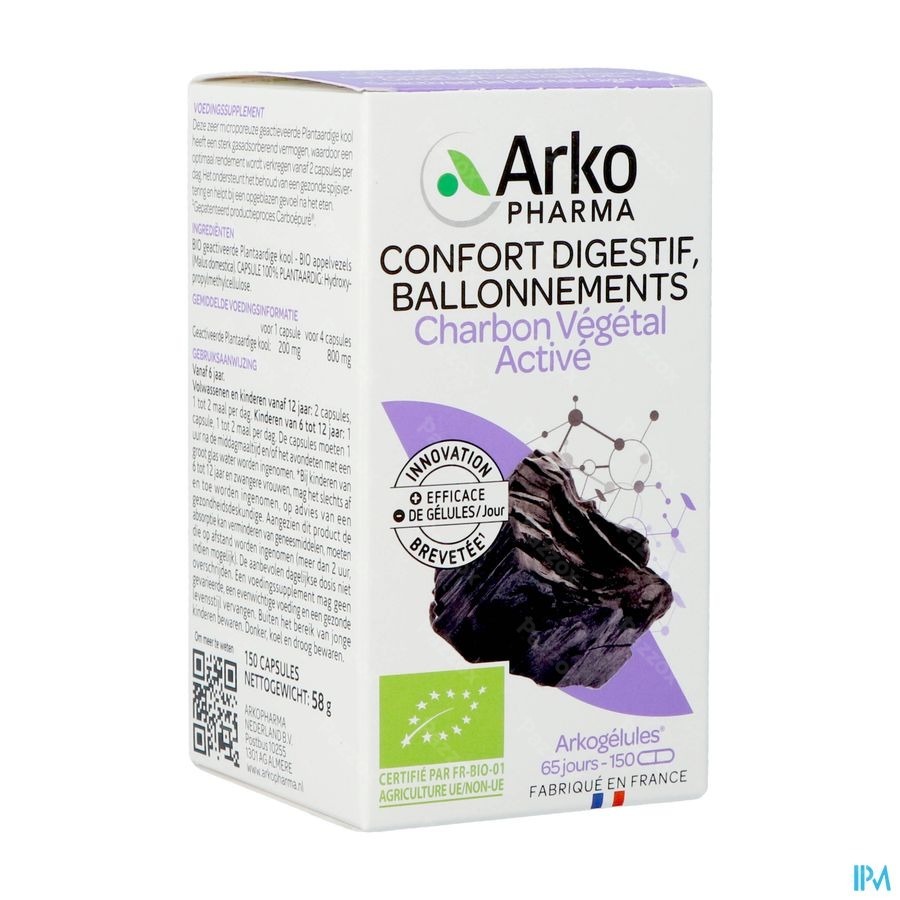 Arkogelules Charbon Vegetal Bio Caps 150