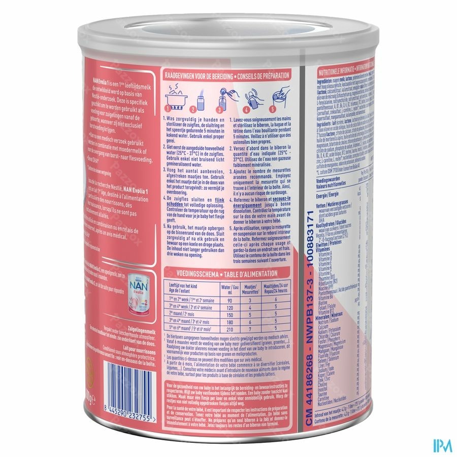 Nan Evolia 1 Lait pour Nourrissons Bébé 800g