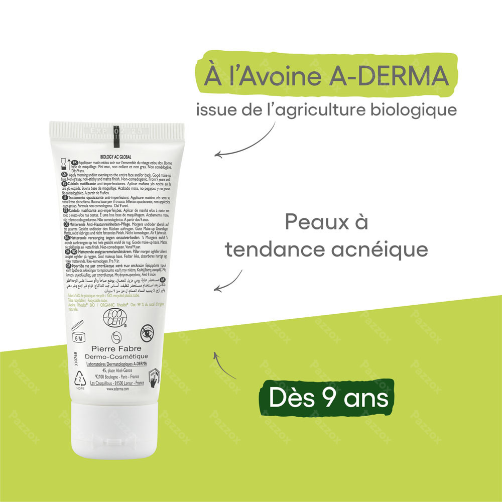 A-Derma Biology Global Soin Imperfections 40ml