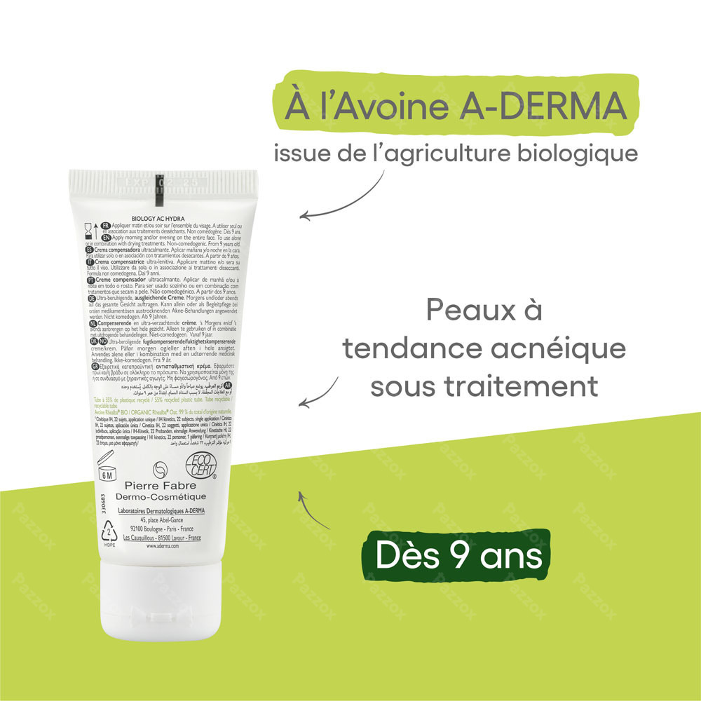 A-Derma Biology Ac Hydra Crème Compensatrice 40ml