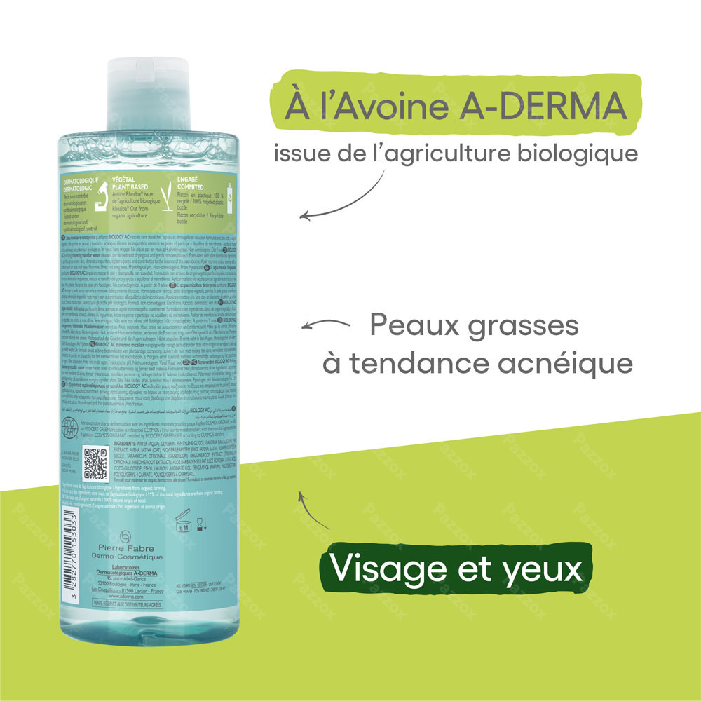 A-Derma Biology Ac Eau Micellaire Purifiante 400ml