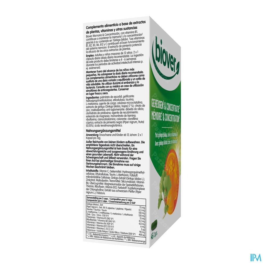 Biover Memoire Et Concentration Caps 45