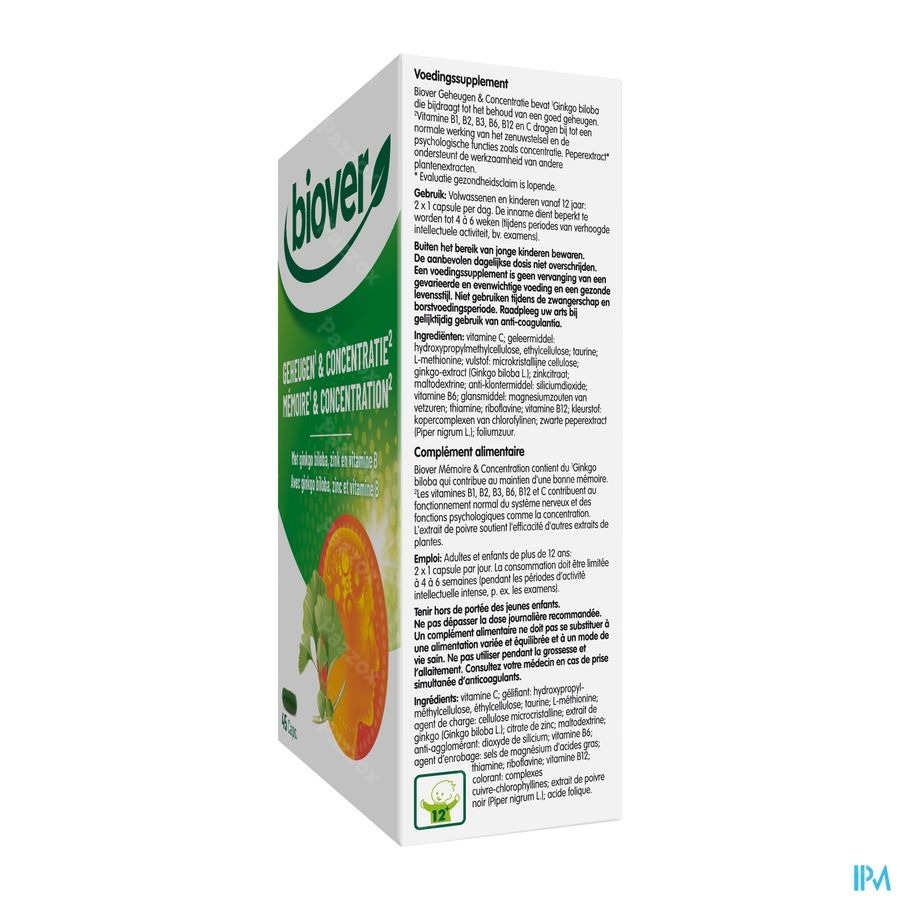 Biover Memoire Et Concentration Caps 45
