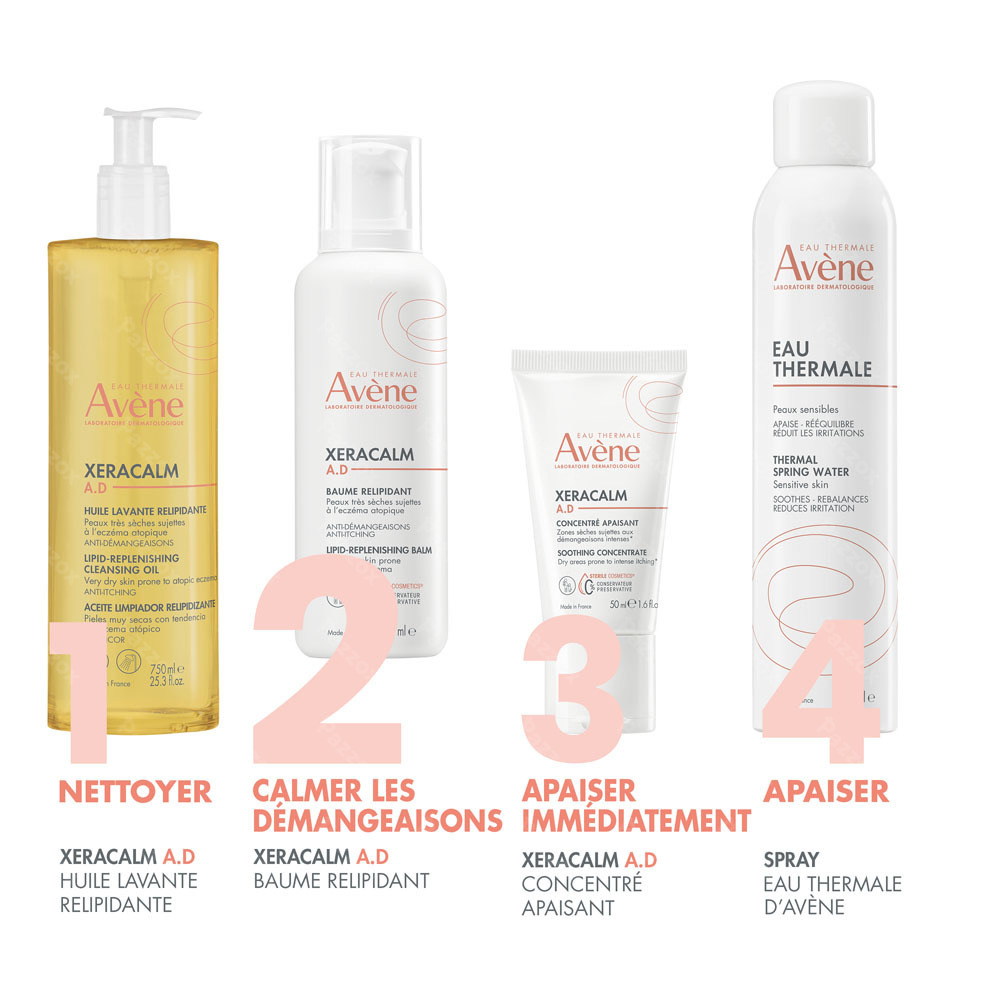 Avène XeraCalm A.D Baume relipidant, Peau très sèche sujette à l'eczéma atopique et aux démangeaisons 400ml