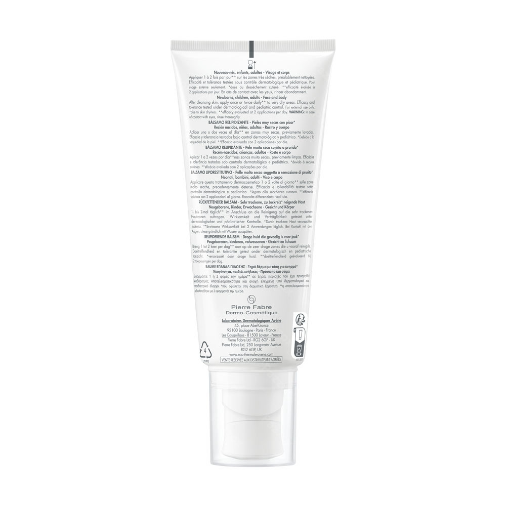 Avène XeraCalm A.D Baume relipidant, Peau très sèche sujette à l'eczéma atopique et aux démangeaisons 200ml