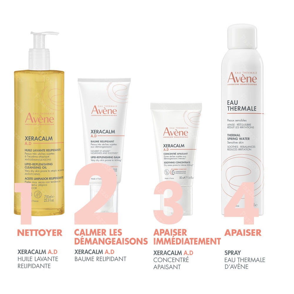 Avène XeraCalm A.D Baume relipidant, Peau très sèche sujette à l'eczéma atopique et aux démangeaisons 200ml
