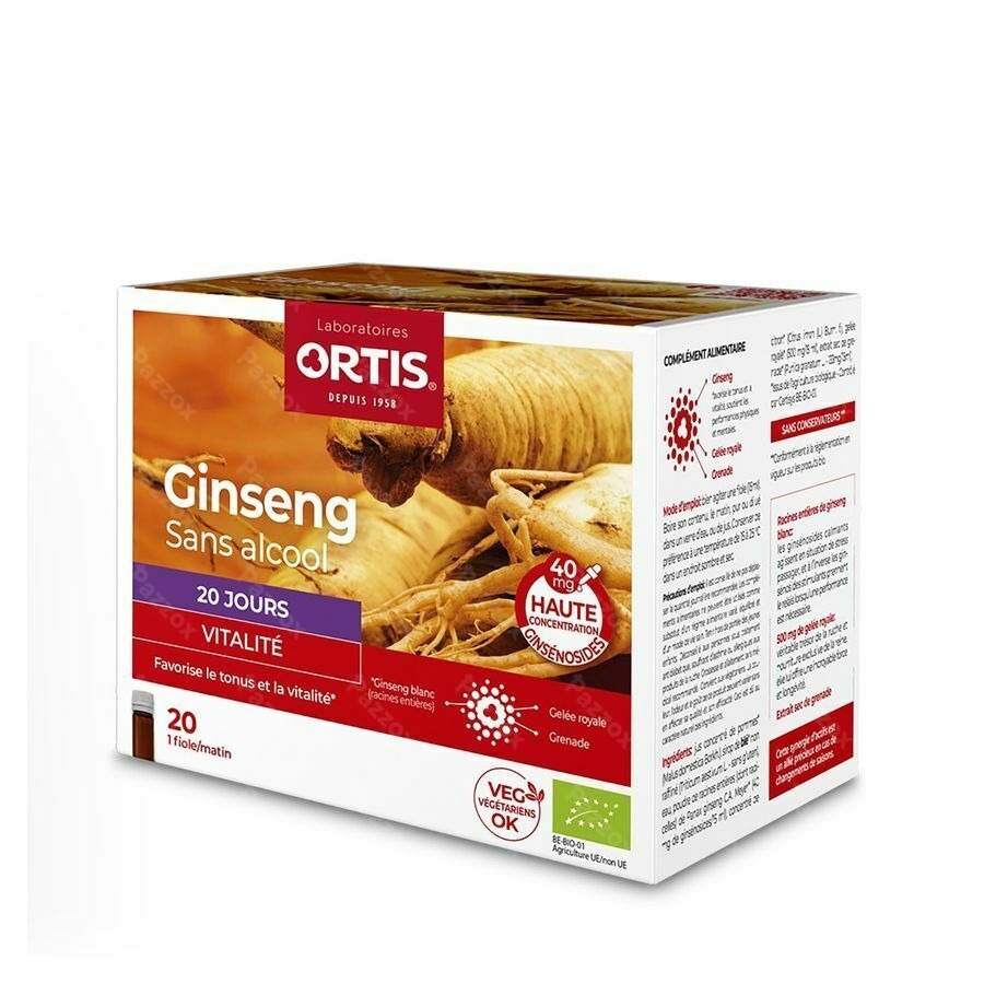 Ortis Ginseng Bio S/alcool 20x15ml