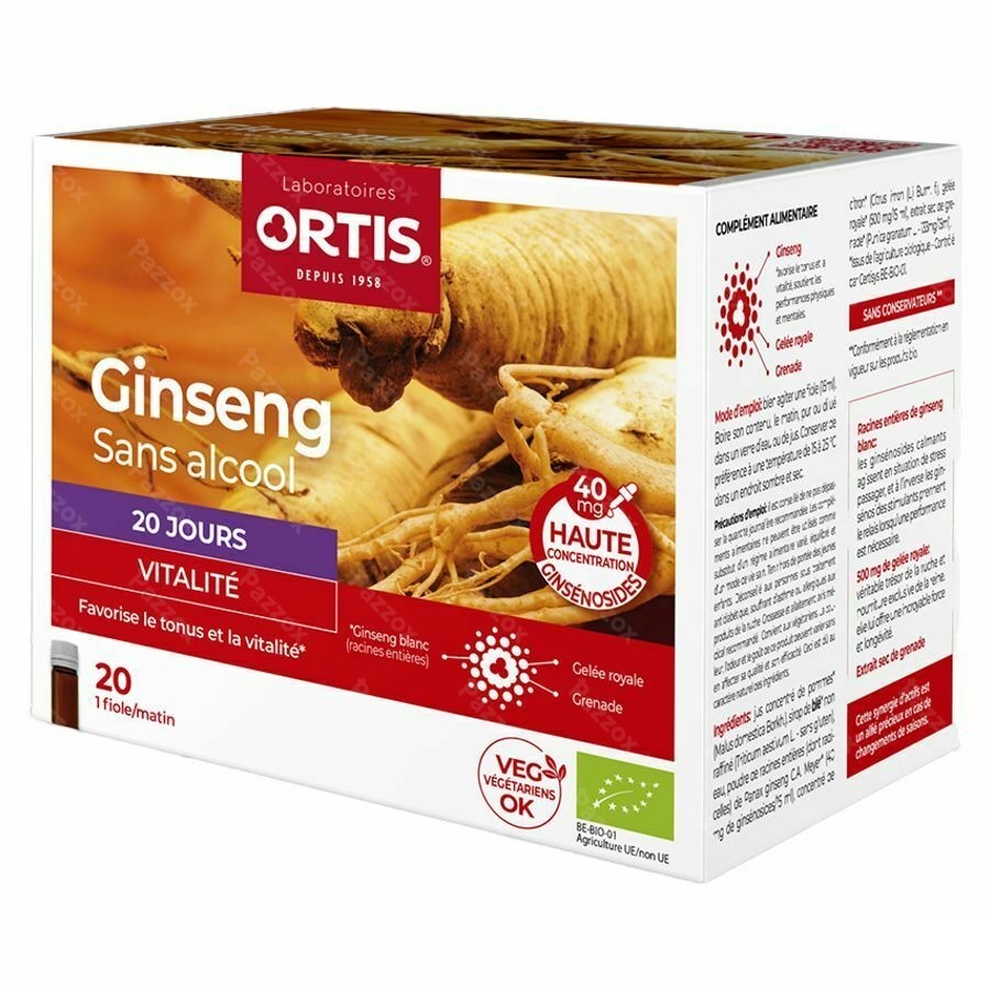 Ortis Ginseng Bio S/alcool 20x15ml