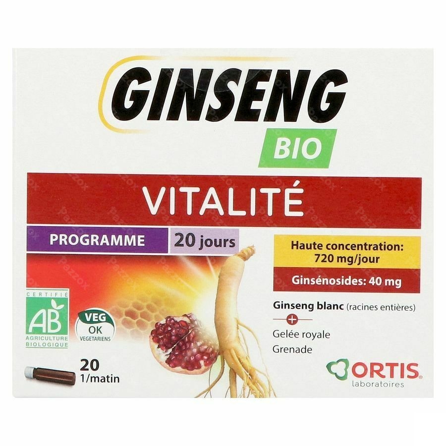 Ortis Ginseng Bio S/alcool 20x15ml