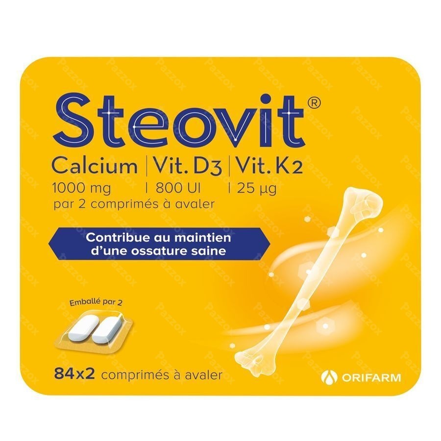 Steovit Calcium Vitamine D3 et Vitamine K2 84x2 Comprimés