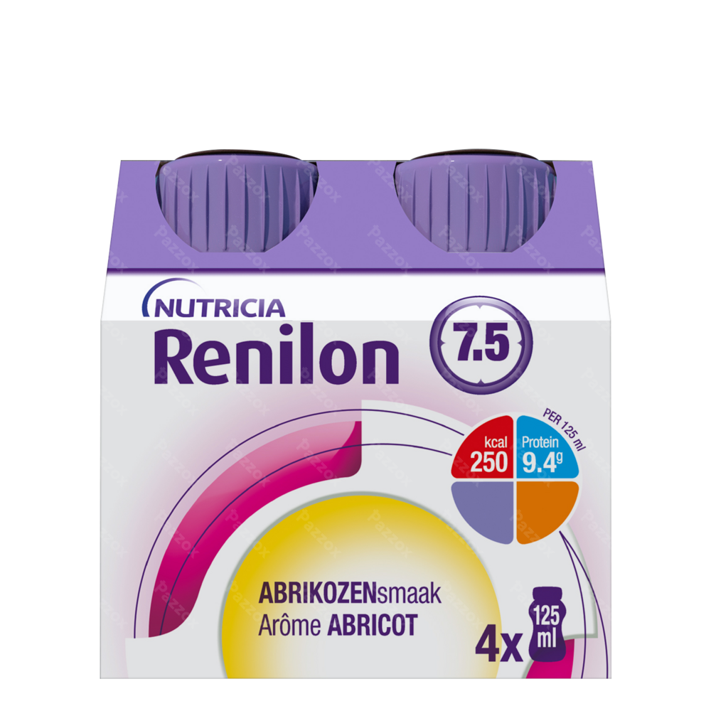 Renilon 7.5 Abricot Bouteille 4x125ml 177033 Nf
