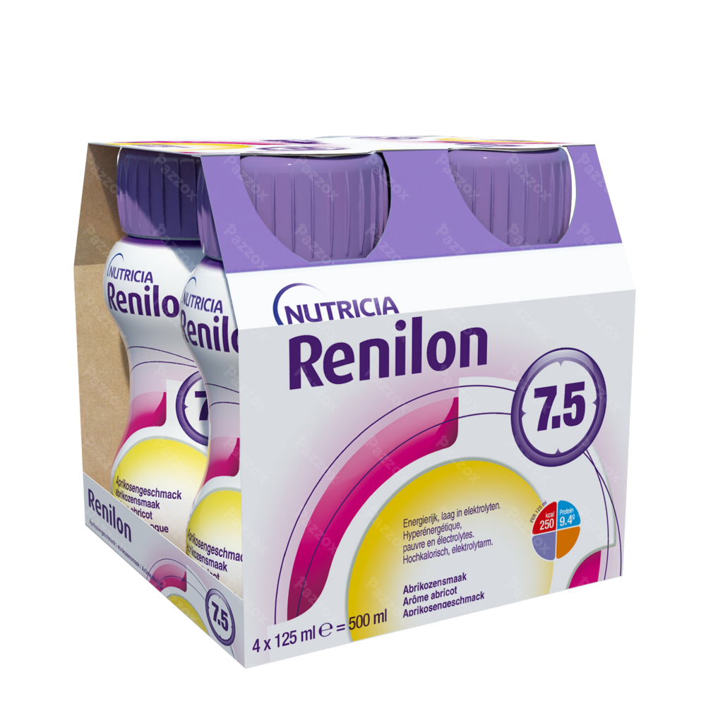Renilon 7.5 Abricot Bouteille 4x125ml 177033 Nf