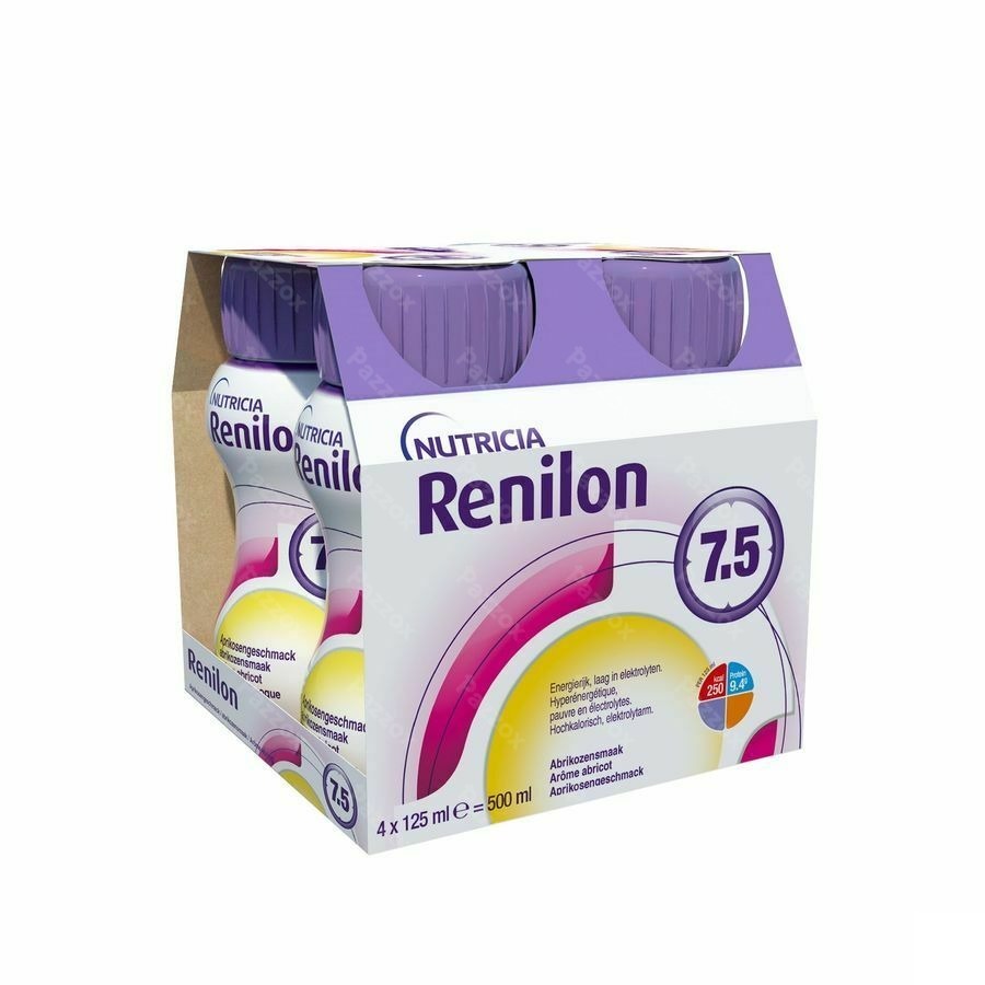 Renilon 7.5 Abricot Bouteille 4x125ml 177033 Nf