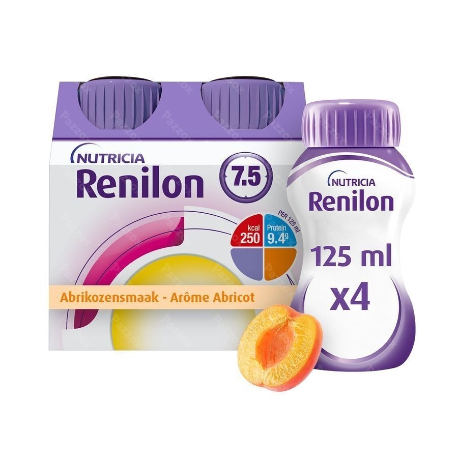Renilon 7.5 Abricot Bouteille 4x125ml 177033 Nf