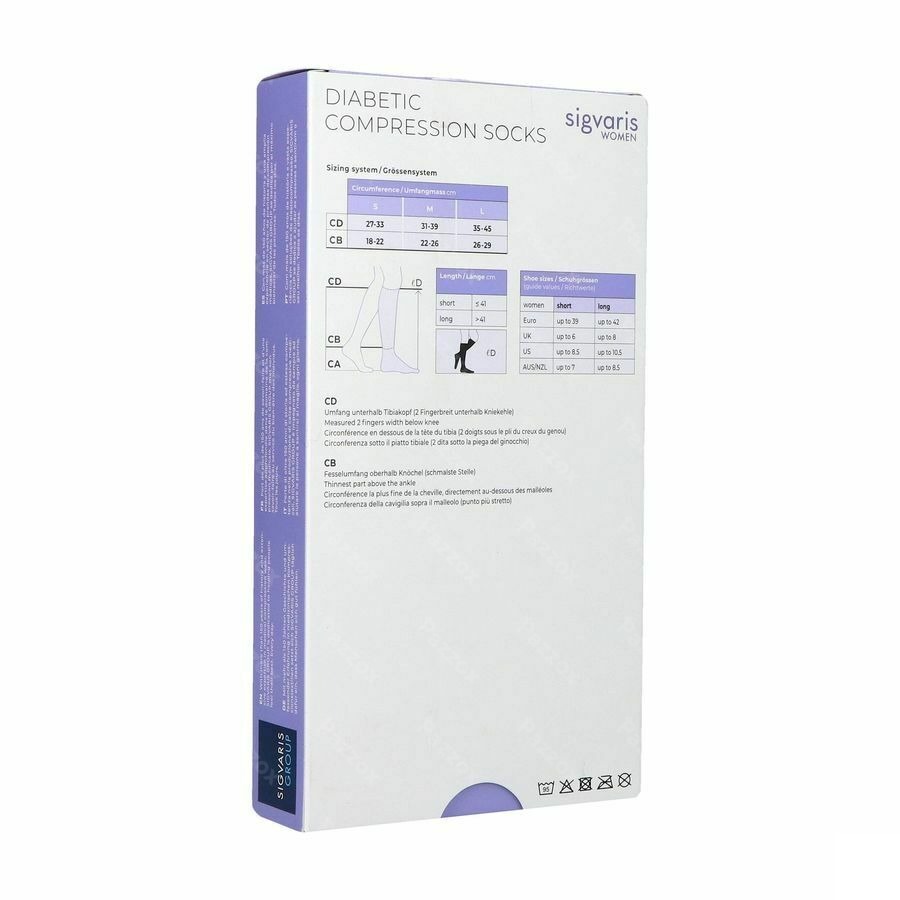 Sigvaris Diabetic Femme Chauss. S Long Blanc