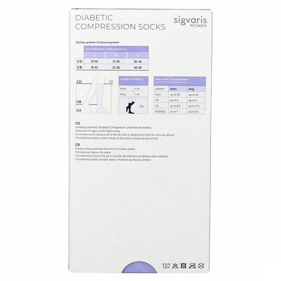 Sigvaris Diabetic Femme Chauss. S Long Blanc