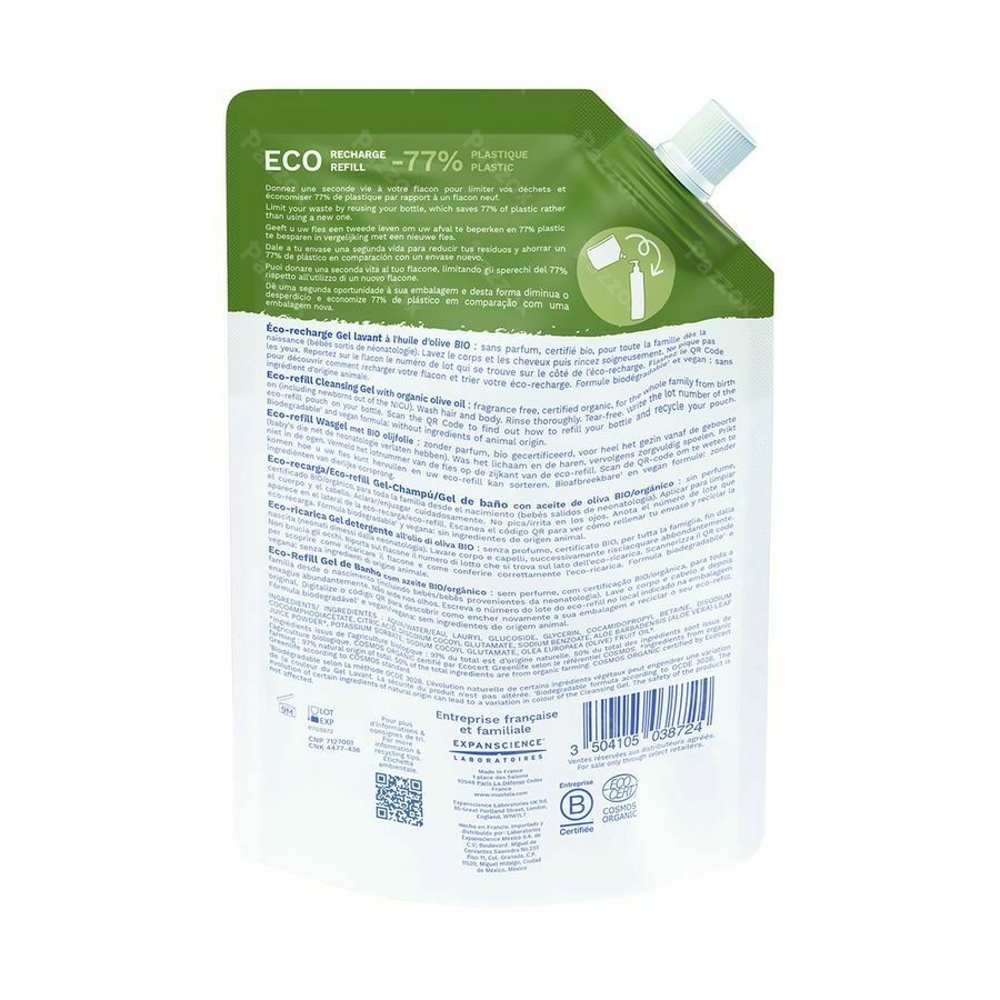 Mustela Fam Bio Gel Lavant Eco Recharge 400ml