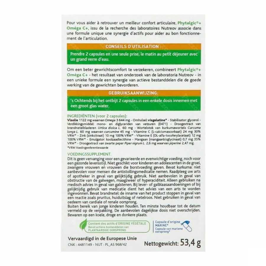 Phytalgic Omega C + Bt60 60 Capsules