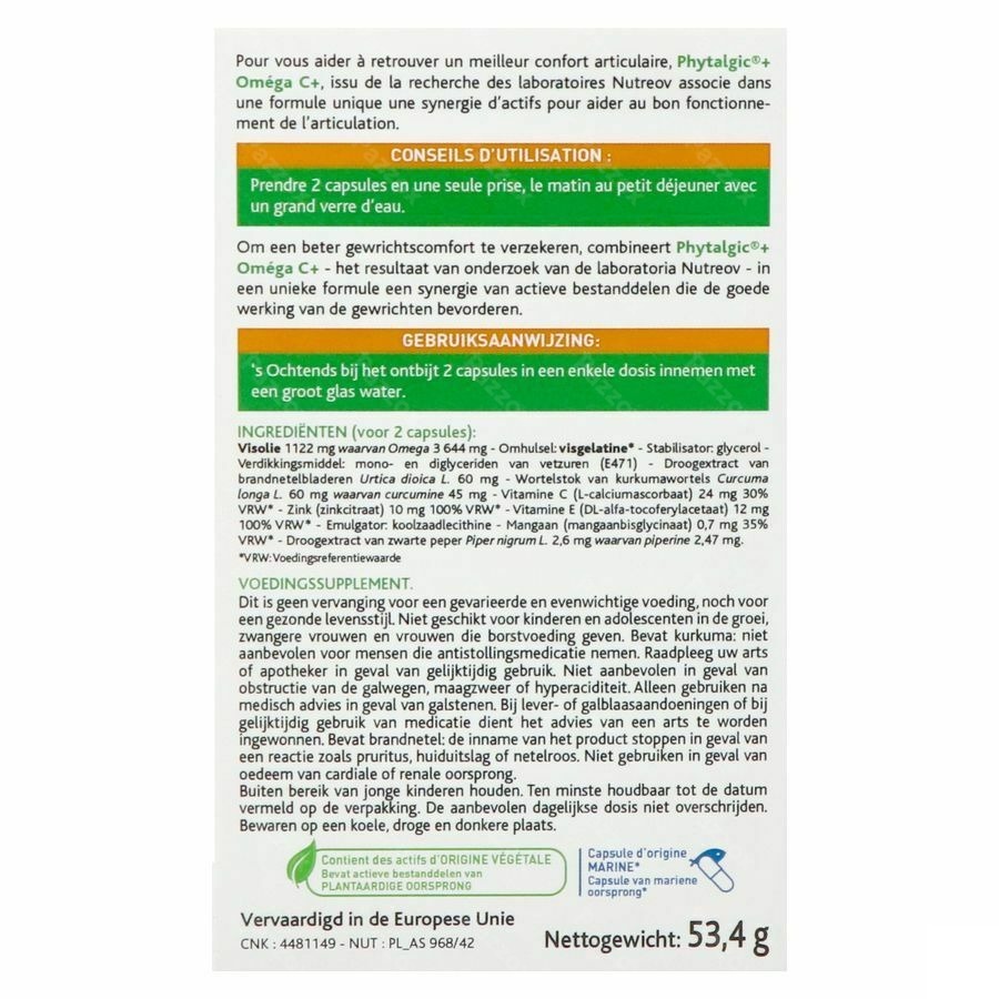 Phytalgic Omega C + Bt60 60 Capsules
