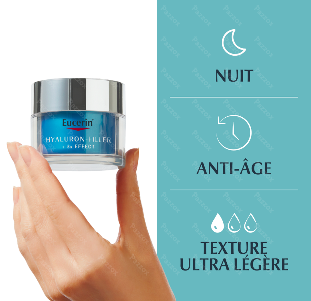 Eucerin Hyaluron-Filler + 3x Effect Soin Nuit Hydratant 50ml