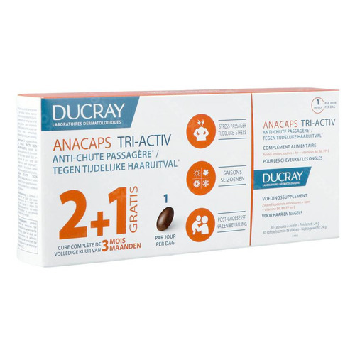 Ducray Anacaps Tri-activ Caps 3x30 2+1 Gratuit