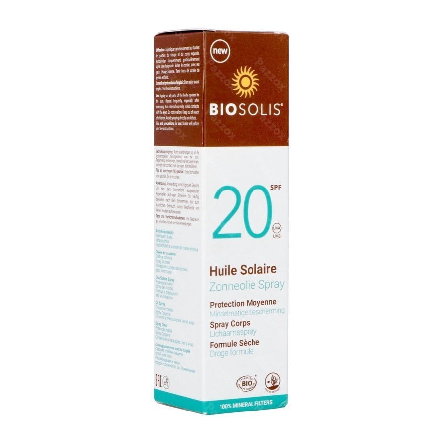 Biosolis Spray Huile Solaire SPF20 100ml