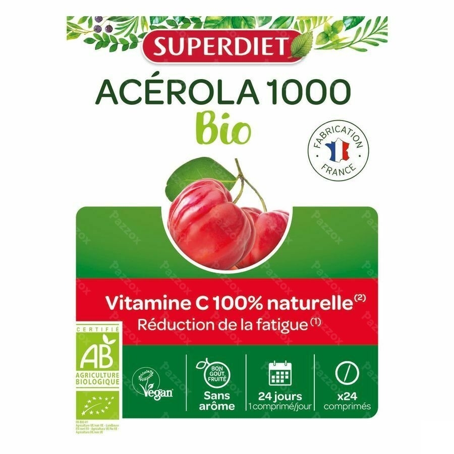 Superdiet Acerola 1000 Bio Comp Croq. 24