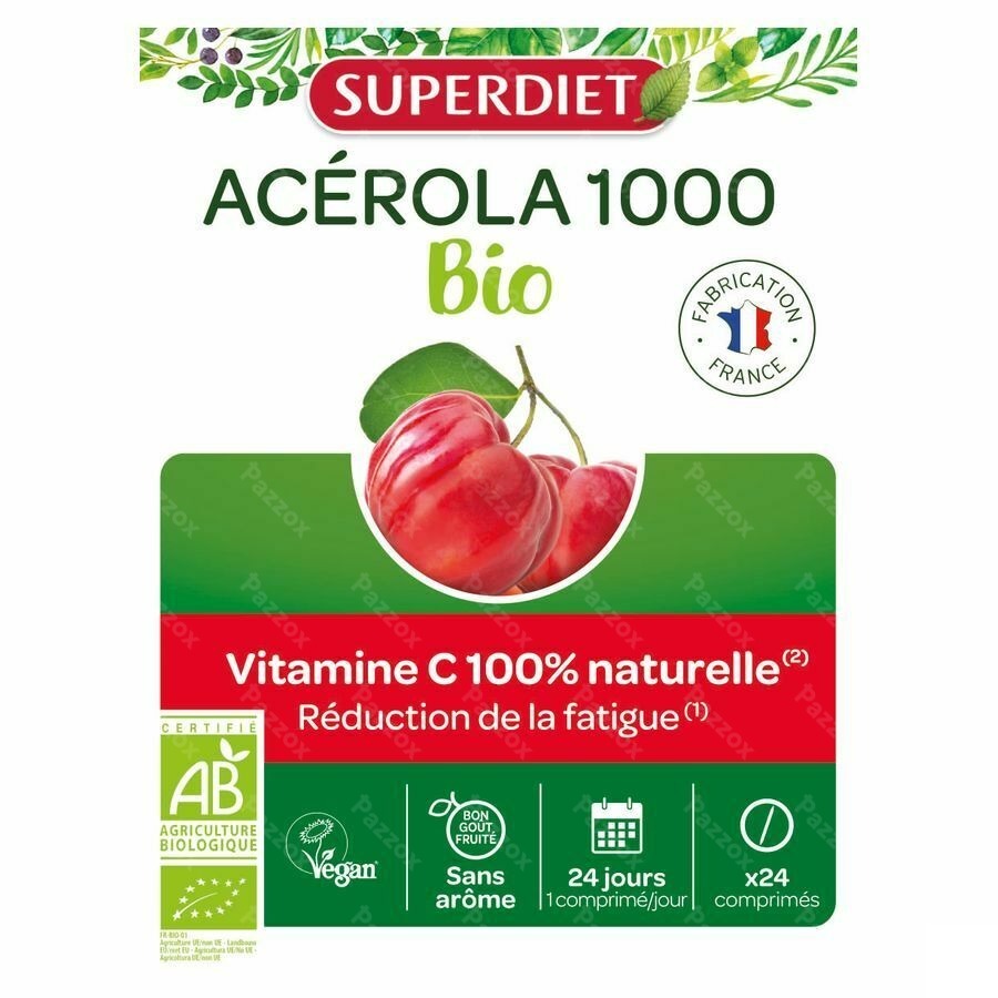 Superdiet Acerola 1000 Bio Comp Croq. 24