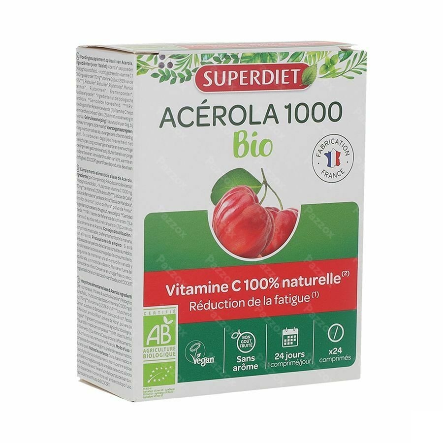 Superdiet Acerola 1000 Bio Comp Croq. 24