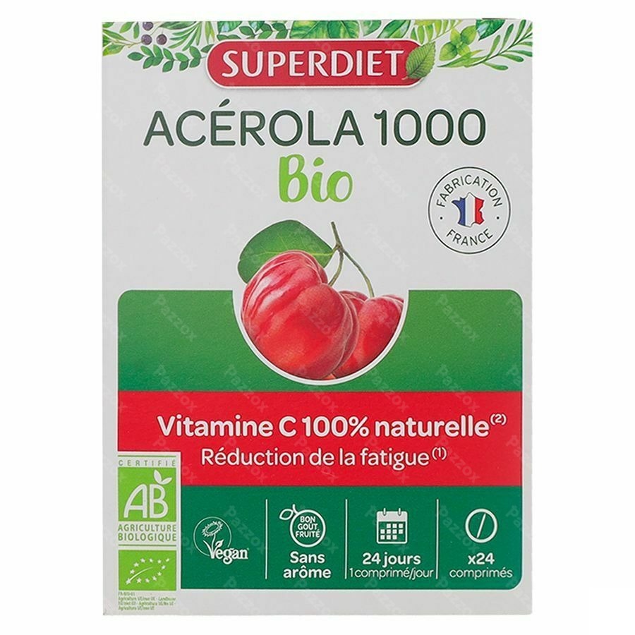 Superdiet Acerola 1000 Bio Comp Croq. 24