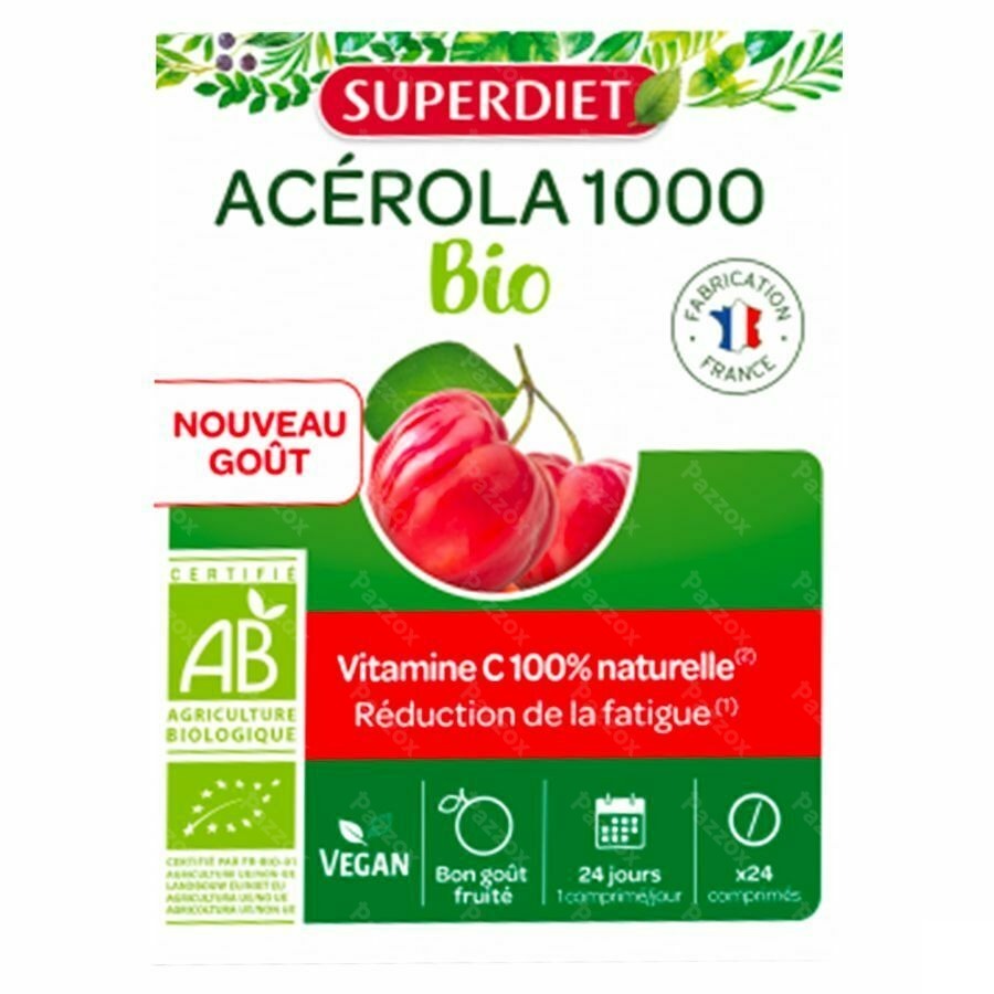 Superdiet Acerola 1000 Bio Comp Croq. 24
