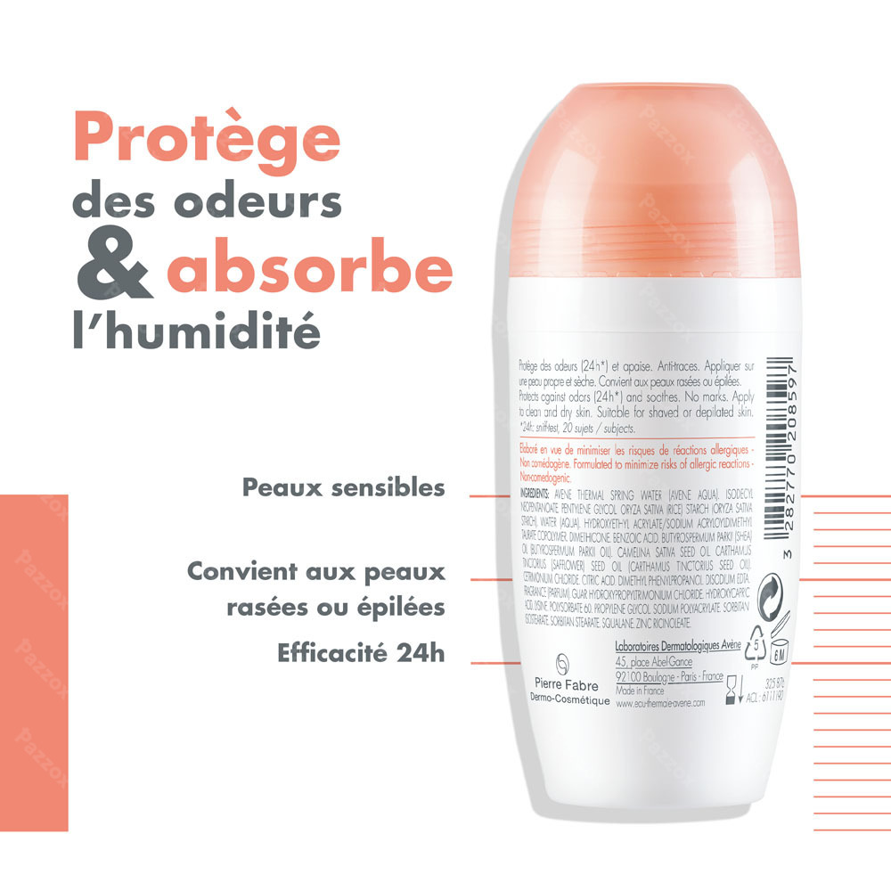 Avène BODY Déodorant 24h, apaisant, sans alcool, peau sensible 50ml