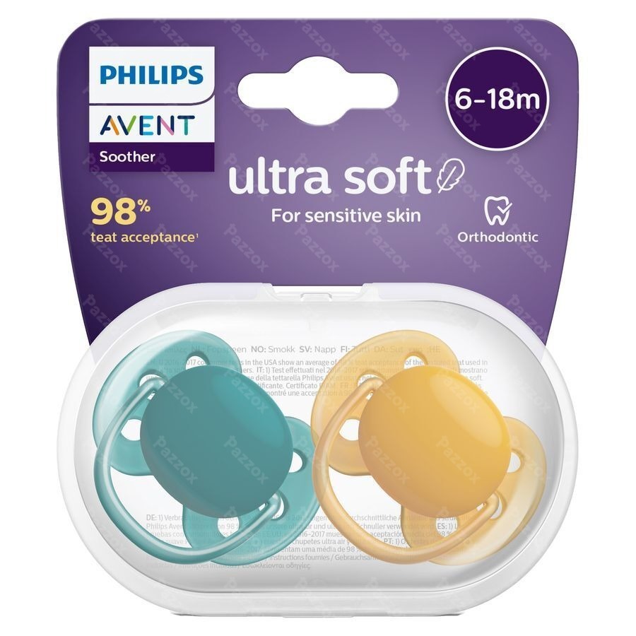 Philips Avent Sucette Soft Green Yellow +6m