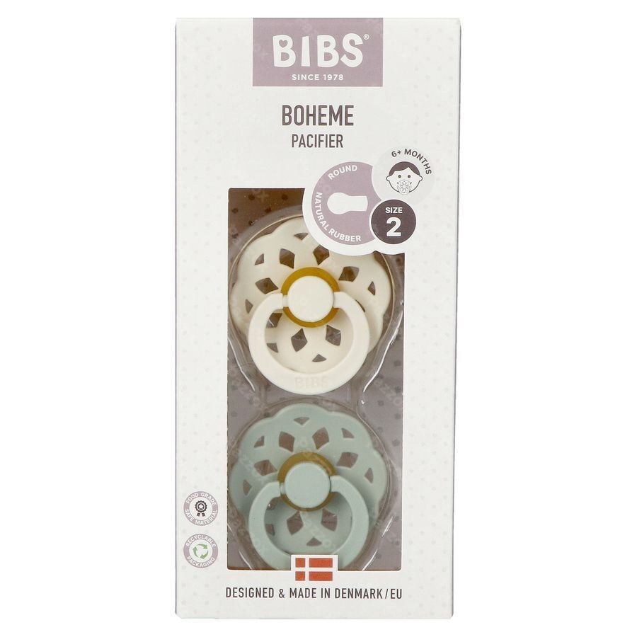 Bibs 2 Sucette Boheme Duo Sage/ivory 2