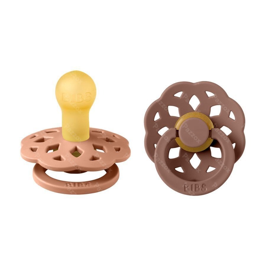Bibs 1 Sucette Boheme Duo Peach/woodchuck 2