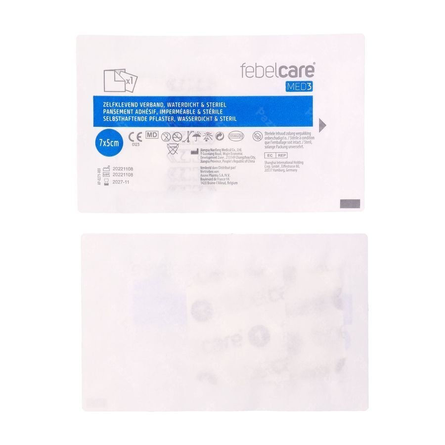 Febelcare Med3 Pans. Adh. Ster. Wtp 7x5cm 5