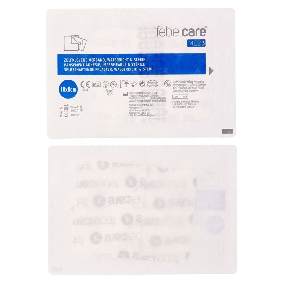 Febelcare Med3 Pans. Adh. Ster. Wtp 8x10cm 5