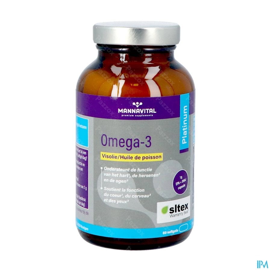 Mannavital Omega 3 Huile Poisson Softgels 60