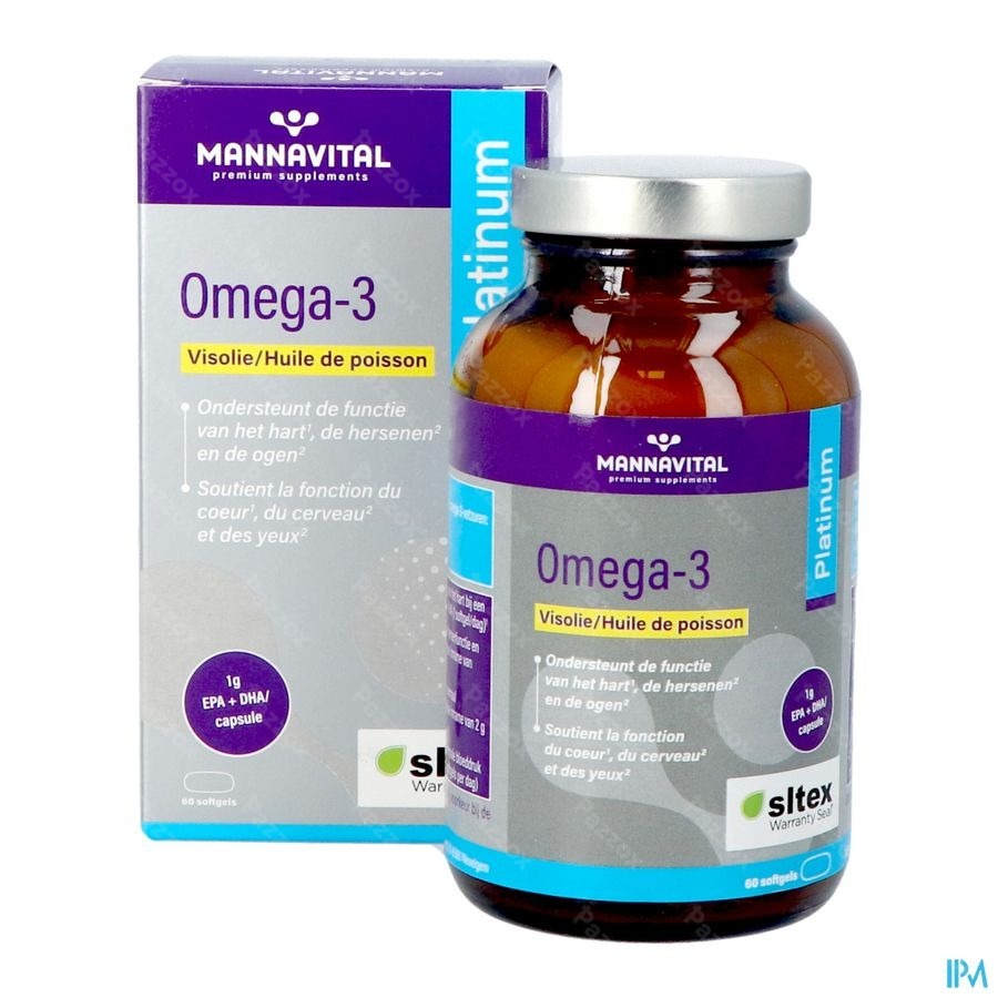Mannavital Omega 3 Huile Poisson Softgels 60