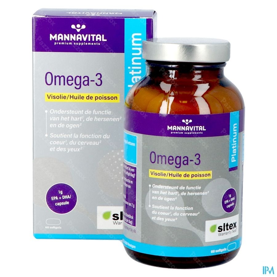 Mannavital Omega 3 Huile Poisson Softgels 60