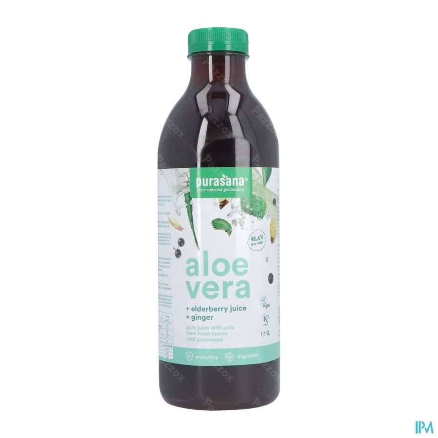 Purasana Vegan Aloe Vera+elderberry+ginger Juice1l