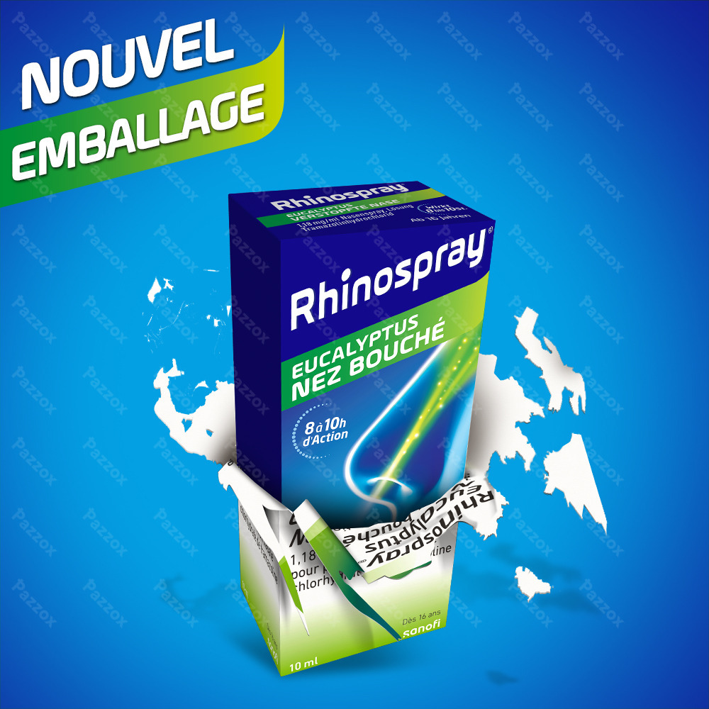 Rhinospray+Eucalyptus Nez Bouche 1,18mg/ml Spray Nasale 10ml