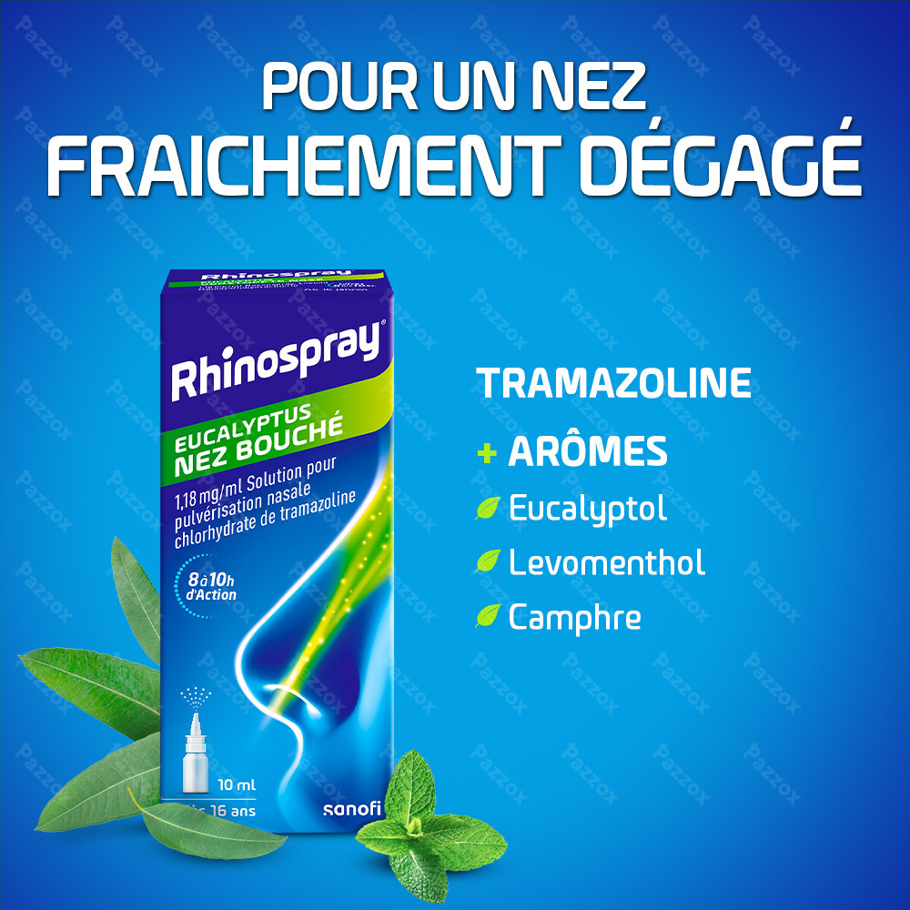 Rhinospray+Eucalyptus Nez Bouche 1,18mg/ml Spray Nasale 10ml