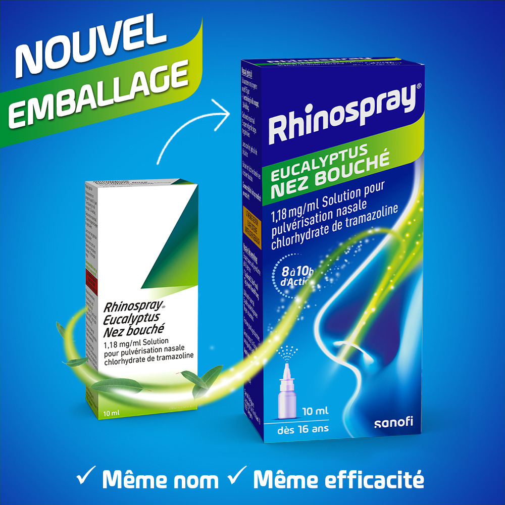 Rhinospray+Eucalyptus Nez Bouche 1,18mg/ml Spray Nasale 10ml