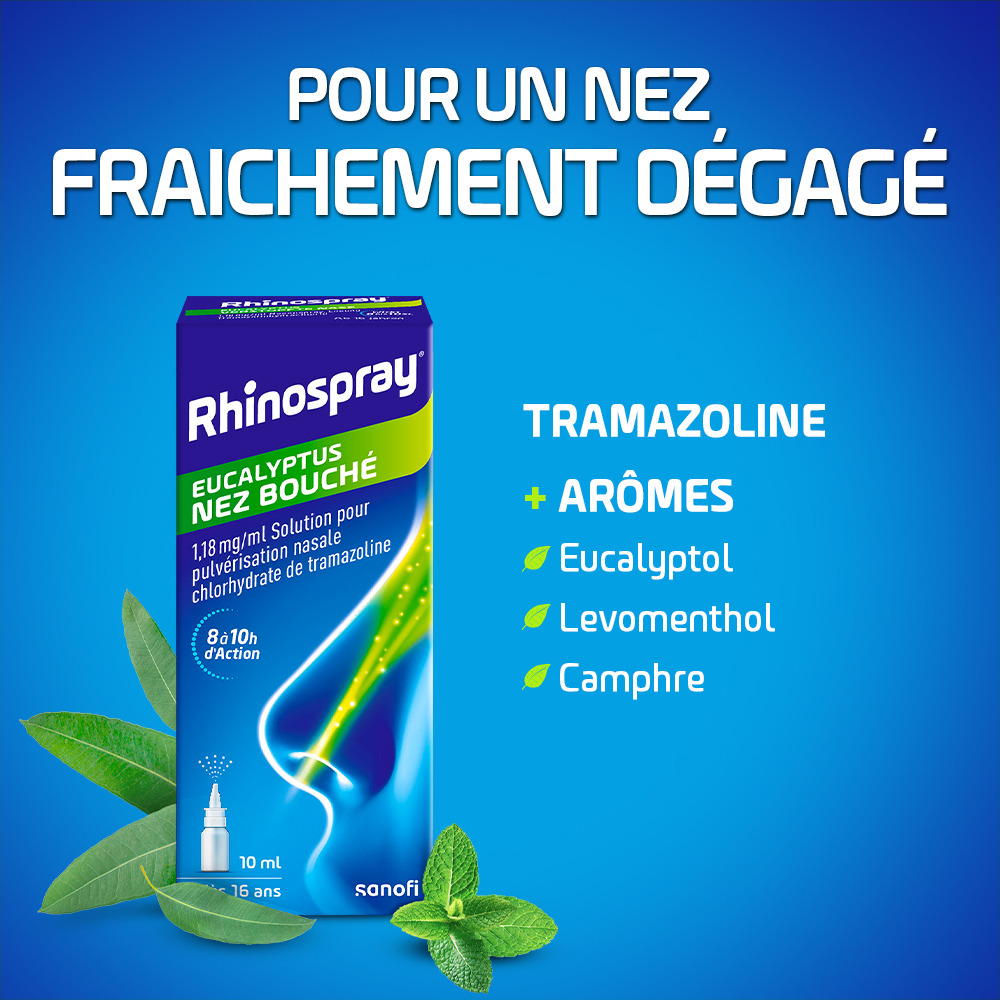 Rhinospray+Eucalyptus Nez Bouche 1,18mg/ml Spray Nasale 10ml