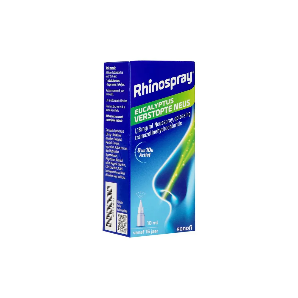 Rhinospray+Eucalyptus Nez Bouche 1,18mg/ml Spray Nasale 10ml