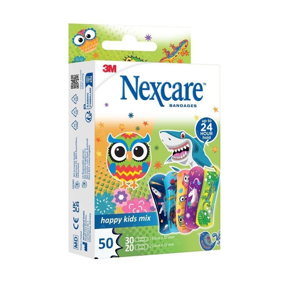 Nexcare 3m Happy Kids Mix Pans 50 N3-50-2p