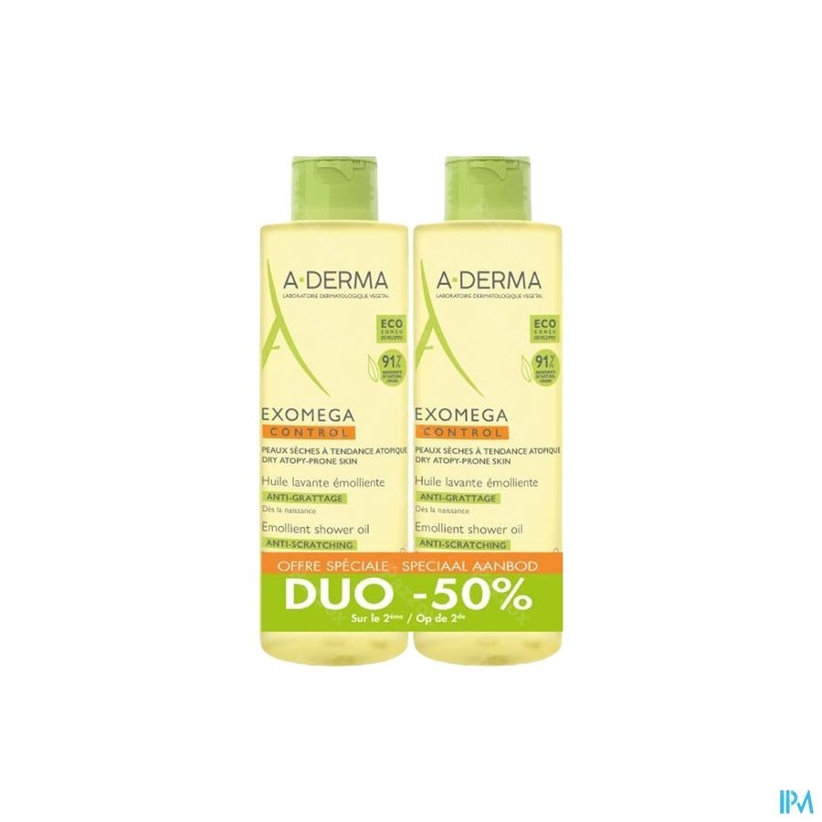 A-Derma Exomega Control Huile 2 x 500ml Promo -50%