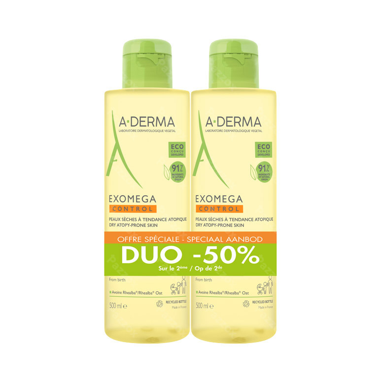 A-Derma Exomega Control Huile 2 x 500ml Promo -50%