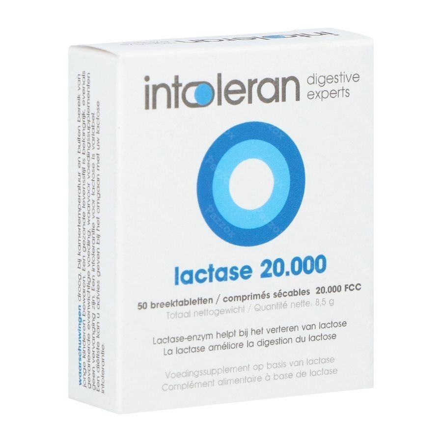 Intoleran Lactase 20 000 50 Comprimées